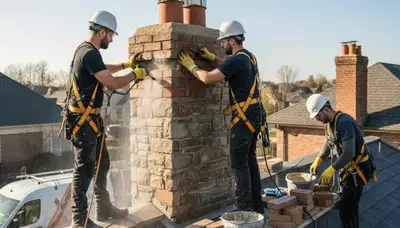 Oklahoma City chimney repair by FX Remodeling & Exteriors for cracked masonry and storm damage