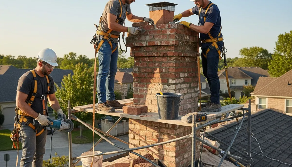 Oklahoma City chimney repair by FX Remodeling & Exteriors for cracked masonry and storm damage