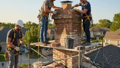 Oklahoma City chimney repair by FX Remodeling & Exteriors for cracked masonry and storm damage