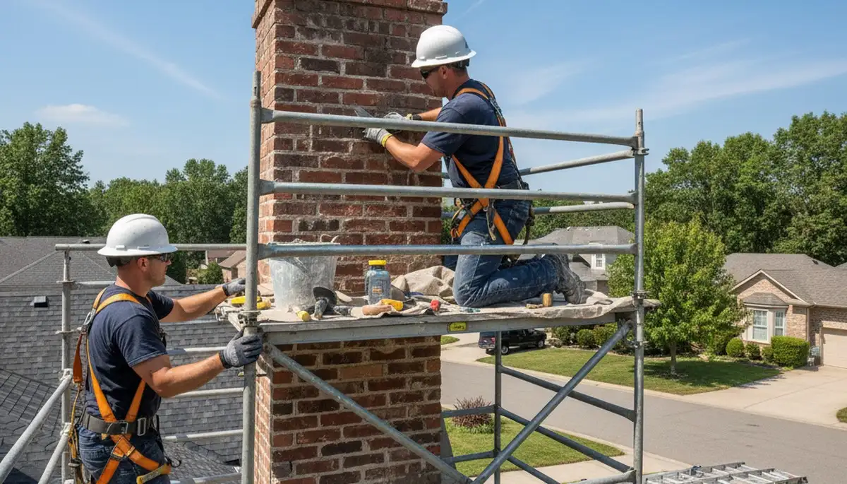 Oklahoma City, OK chimney repair for cracked masonry and storm damage by FX Remodeling & Exteriors