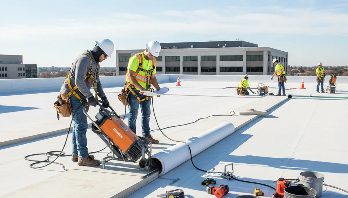 Commercial roofing for Oklahoma City, OK business by FX Remodeling & Exteriors