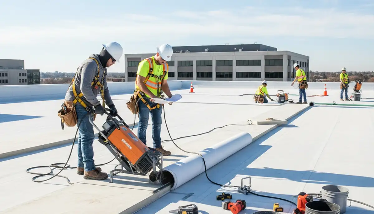 Commercial roofing for Oklahoma City, OK business by FX Remodeling & Exteriors