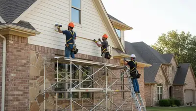 Vinyl siding installation in Oklahoma City, OK for a residential home exterior by a local siding contractor