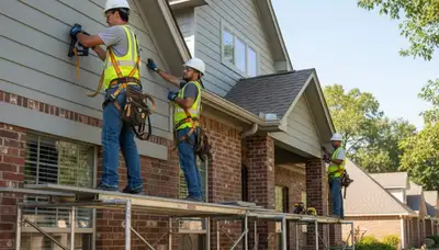 Vinyl siding installation in Oklahoma City, OK for residential home exterior improvement