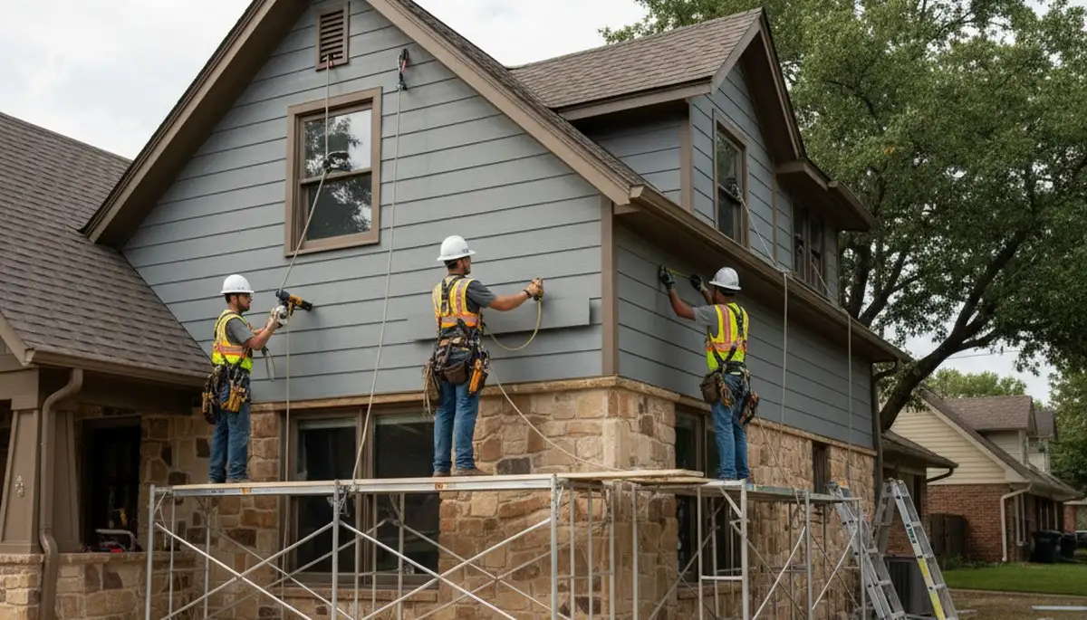 Vinyl siding installation in Oklahoma City, OK for a residential home exterior