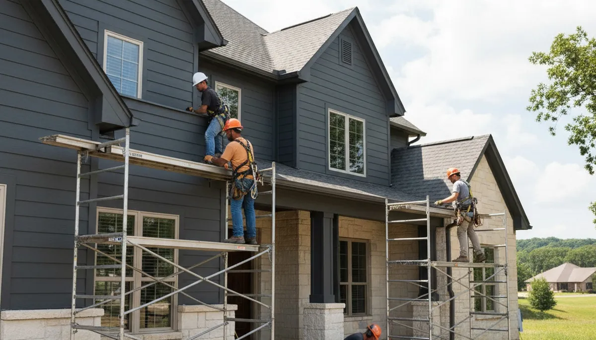 Vinyl siding installation in Oklahoma City, OK for a residential home exterior