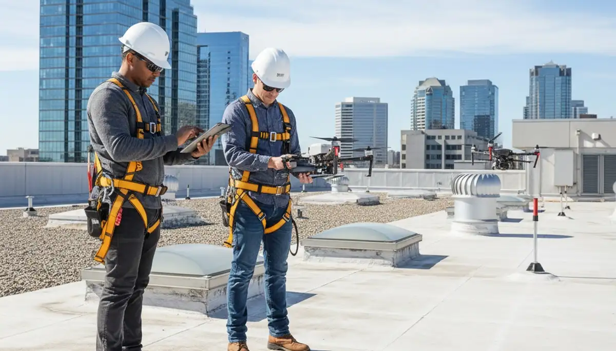 Roof inspection on an Oklahoma City, OK home for storm damage and wear detection