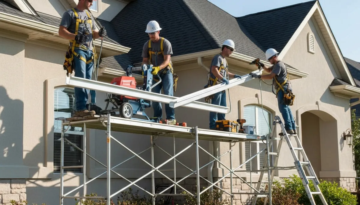 Seamless gutters installed on an Oklahoma City, OK home for storm-ready water protection