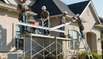 Seamless gutters installed on an Oklahoma City, OK home for storm-ready water protection