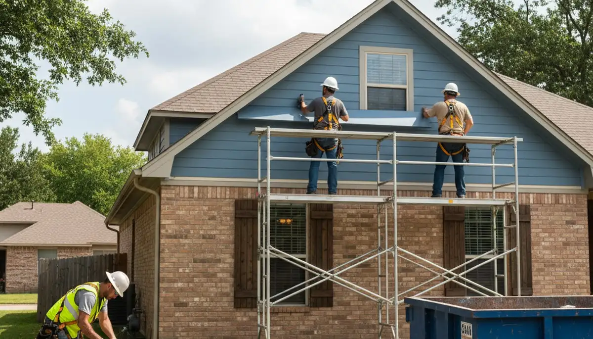 Vinyl siding installation in Oklahoma City, OK for residential exterior home improvement project