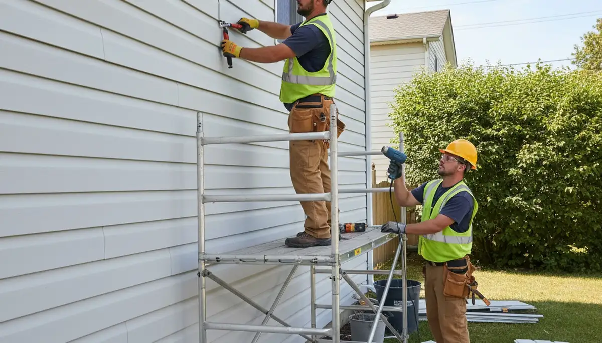 Vinyl siding repair on a home in Oklahoma City, OK, by FX Remodeling & Exteriors